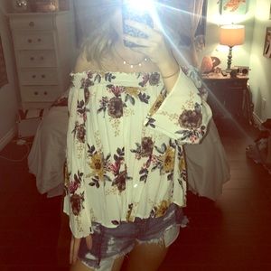 Off the shoulder flower top